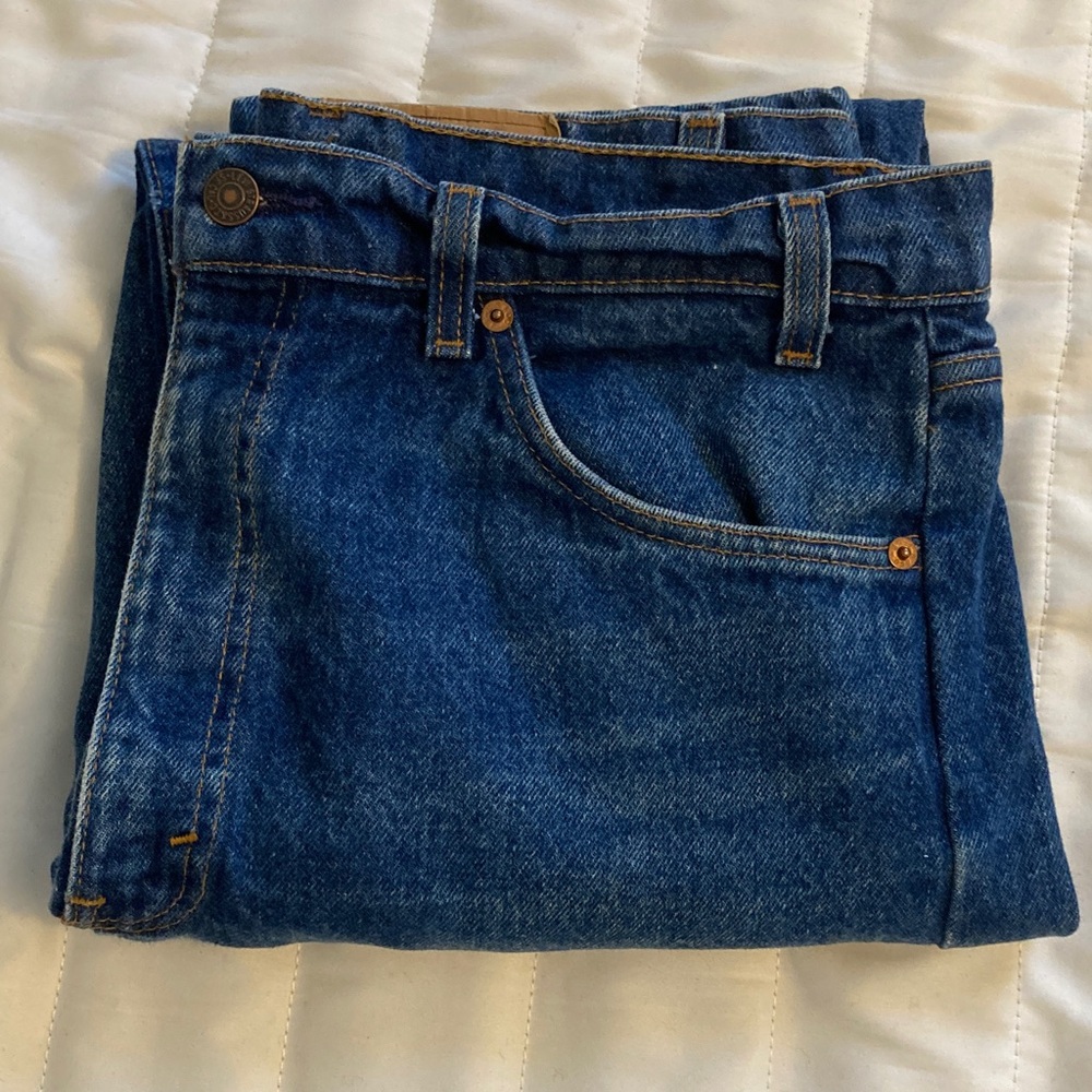 Vintage Orange Tag 505 Levi's Men's Straight Blue Jeans